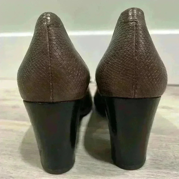 Geox Respira High Heels Annya Leather Shoes Brown Pumps Size EU 39.5 US 9 - Picture 3 of 8